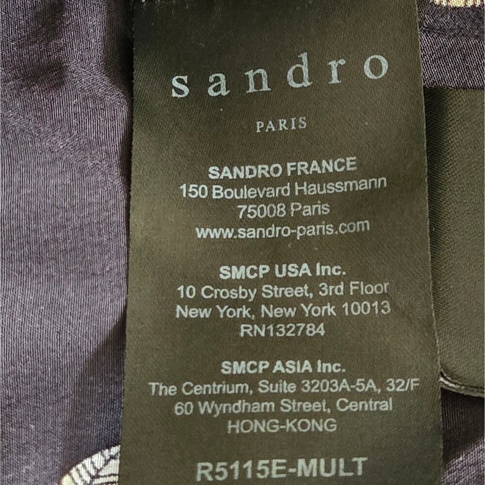 Sandro Paris Patchwork Silk Floral Mini Dress Size 1 S - Boho French Girl - Picture 11 of 14